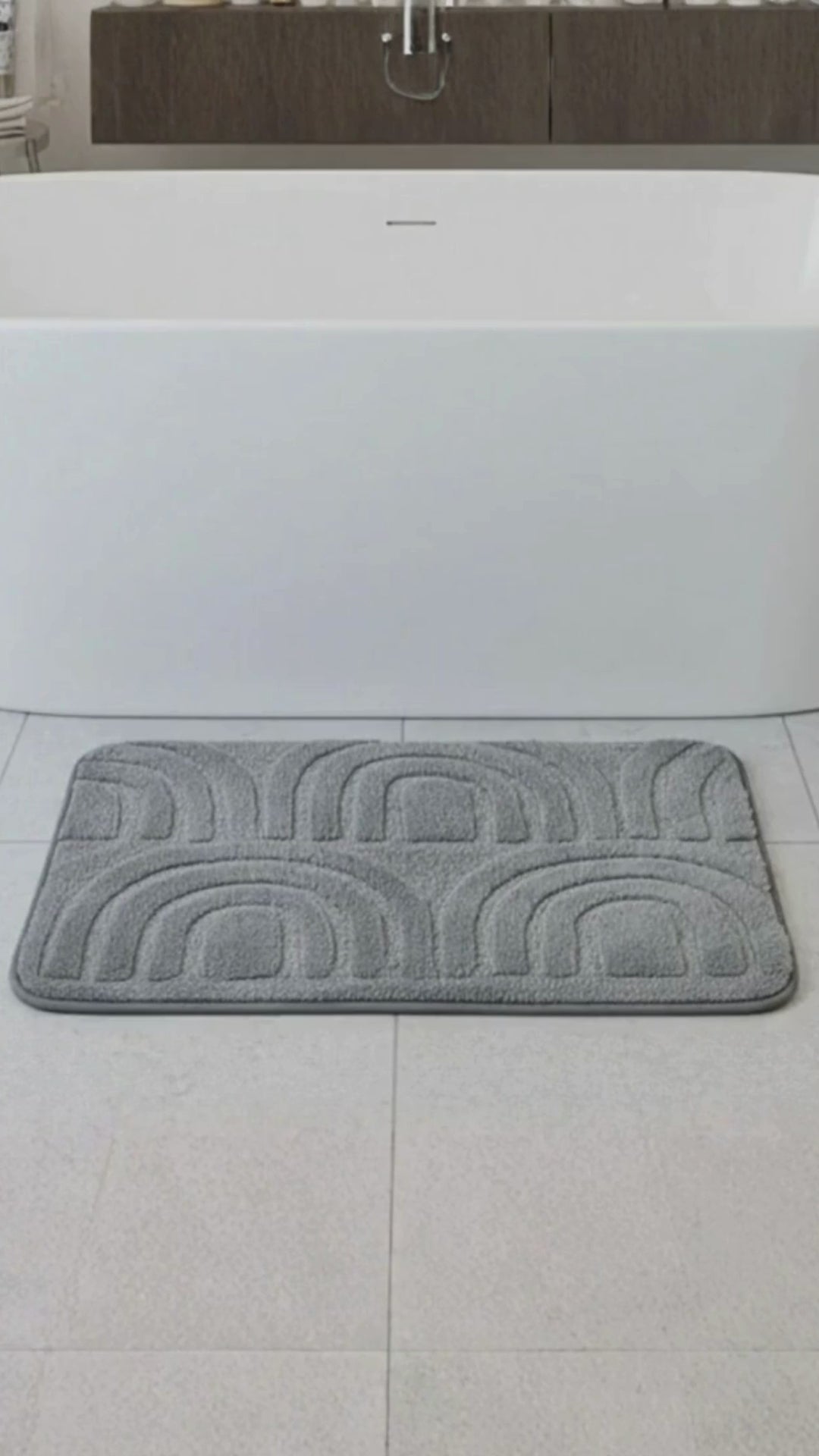 Alfombra de Baño Wave Gris 40x60 cm