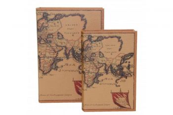 Set x2 Cajas Libro Mapa