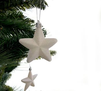 Estrella Blanca con Glitter 7 cm