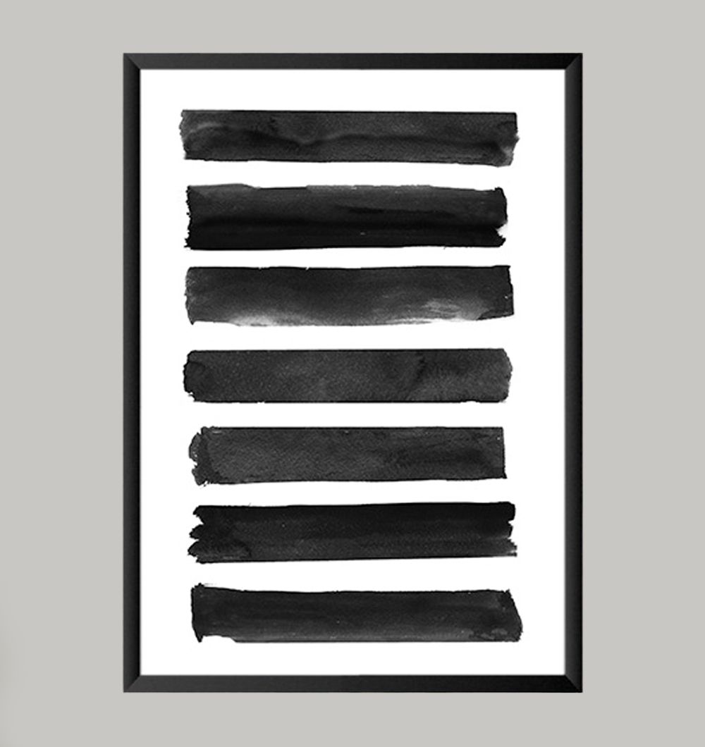 Cuadro Black Stripes 60x80 cm Marco Negro